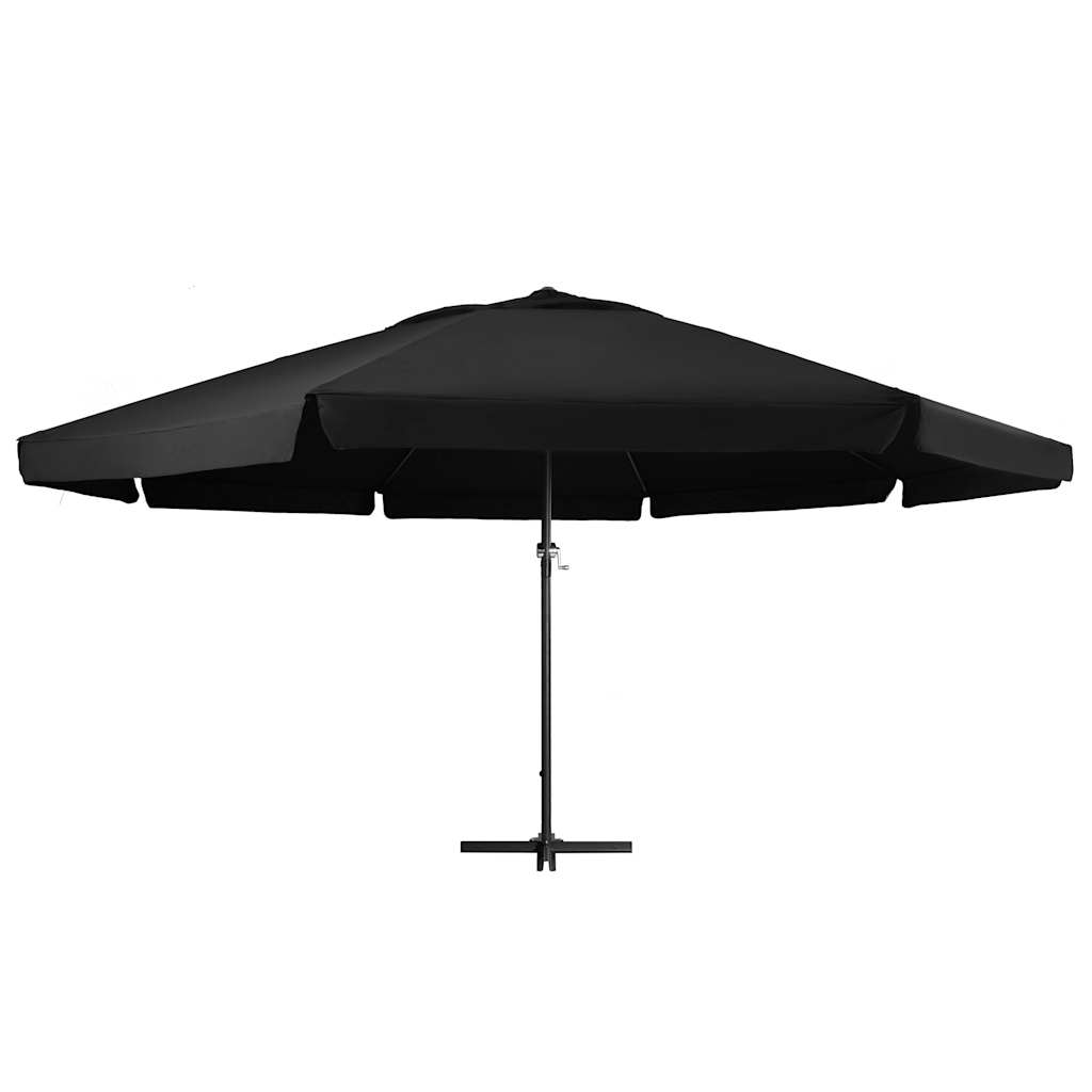 Hageparasoll med aluminiumsstang 600 cm svart