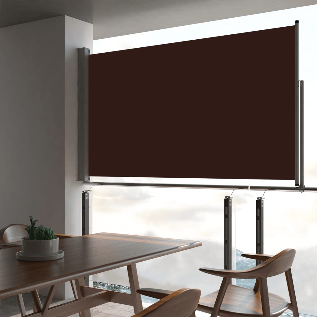 Uttrekkbar sidemarkise 140 x 300 cm brun