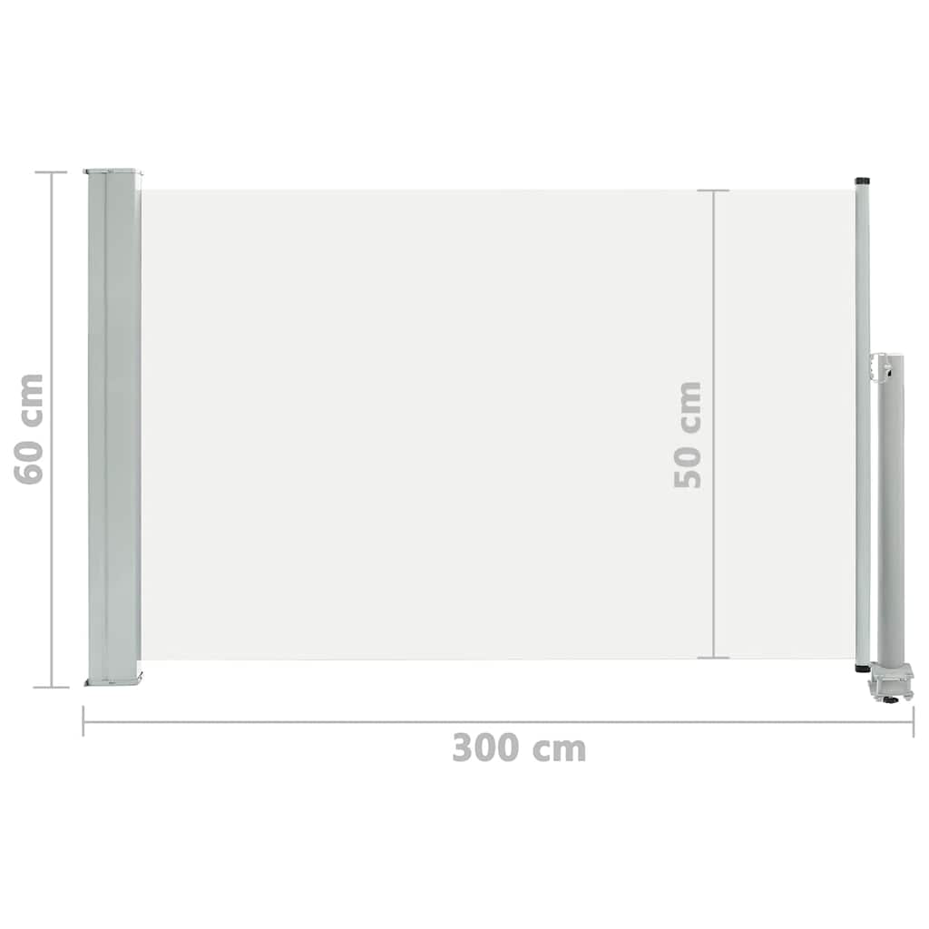 Uttrekkbar sidemarkise 60x300 cm kremhvit