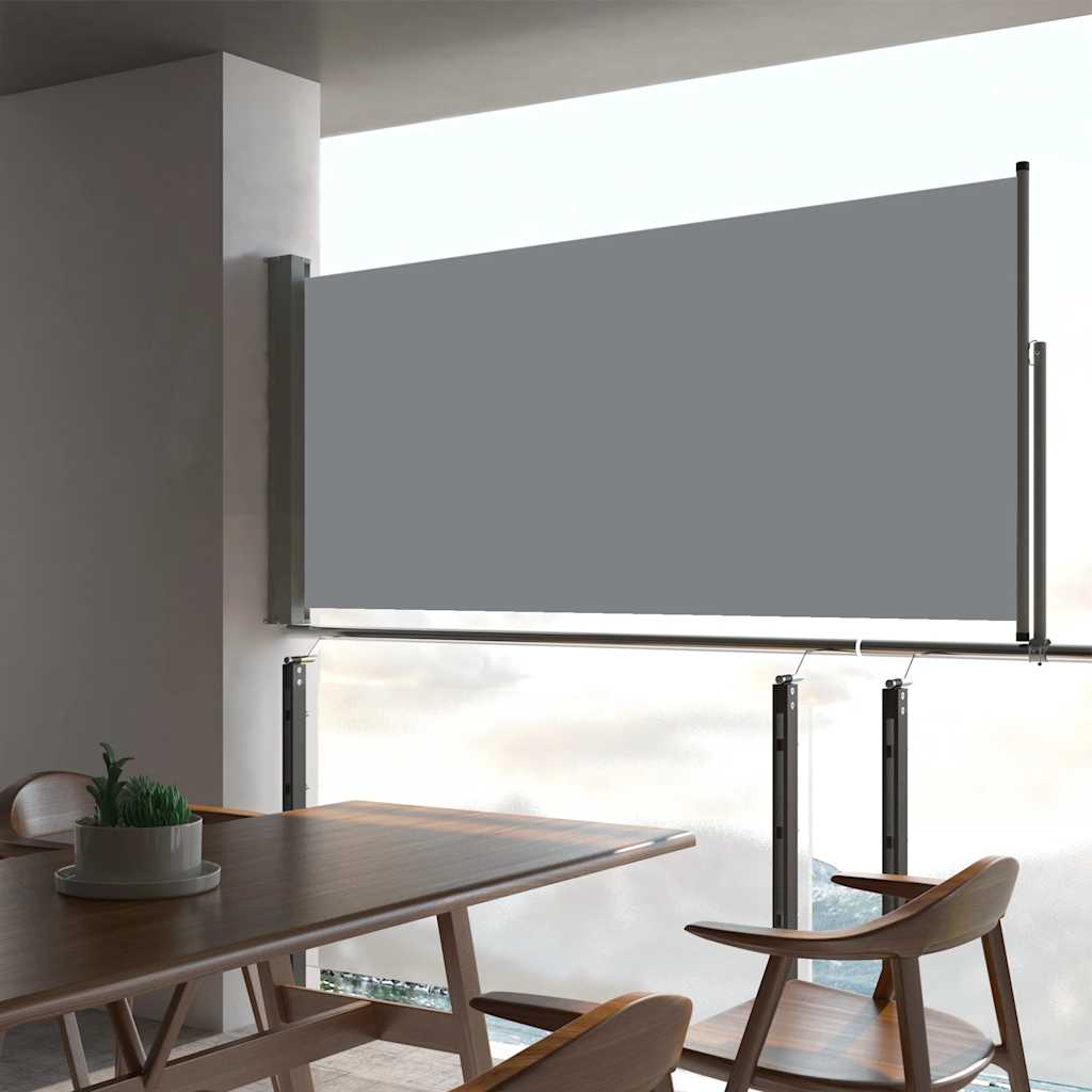 Uttrekkbar sidemarkise 60x300 cm grå