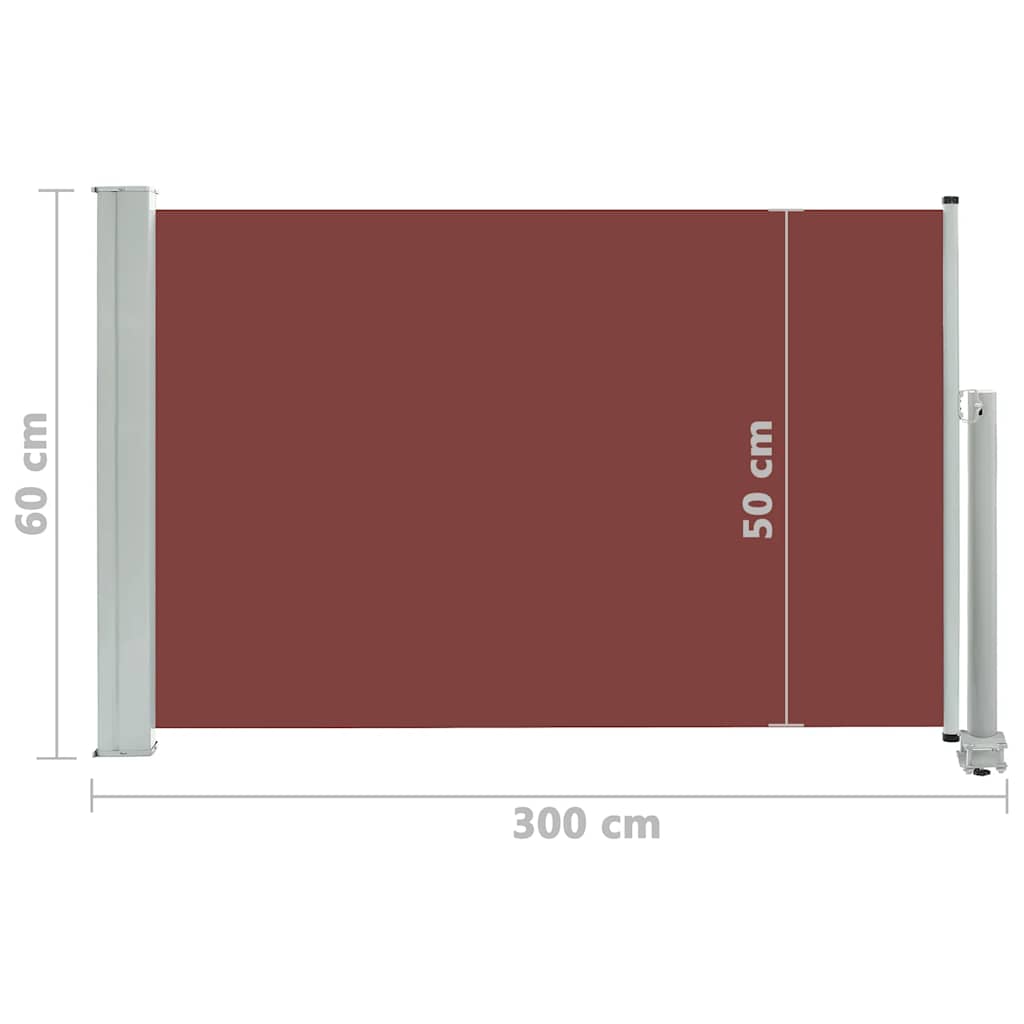 Uttrekkbar sidemarkise 60x300 cm brun