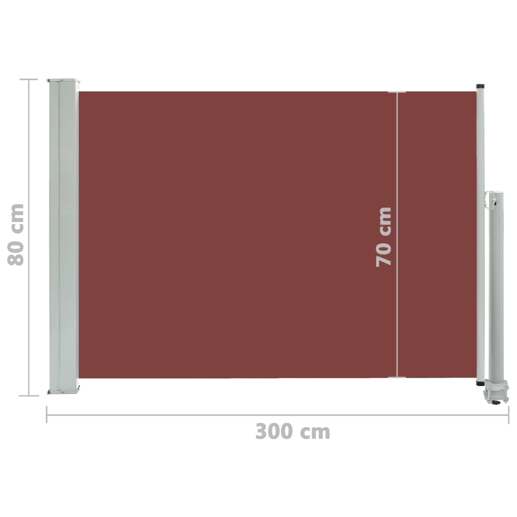Uttrekkbar sidemarkise 80x300 cm brun