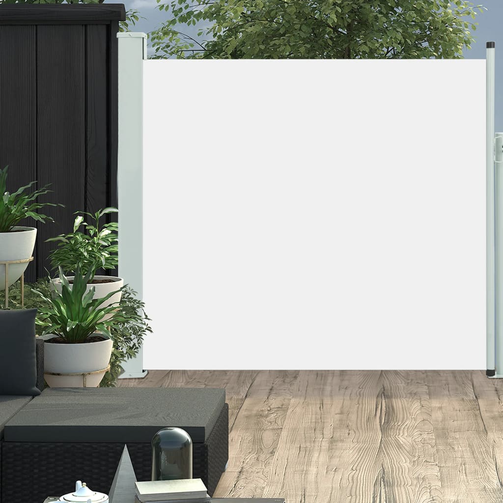 Uttrekkbar sidemarkise 170x300 cm kremhvit