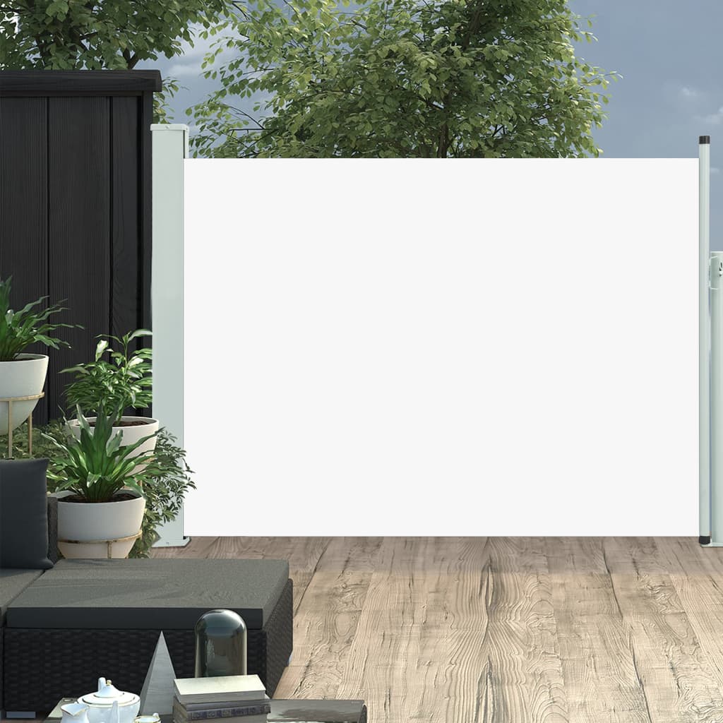 Uttrekkbar sidemarkise 120x500 cm kremhvit