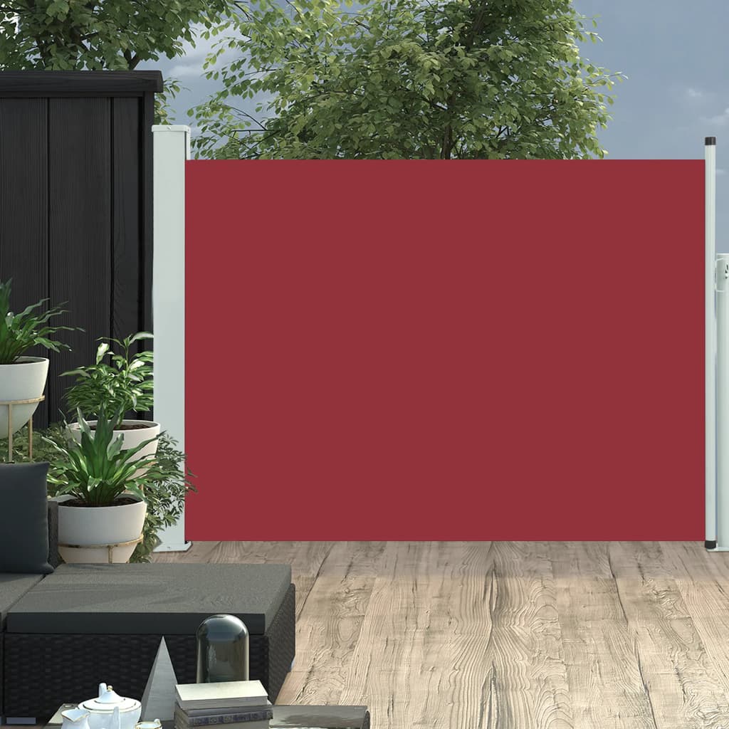 Uttrekkbar sidemarkise 120x500 cm rød