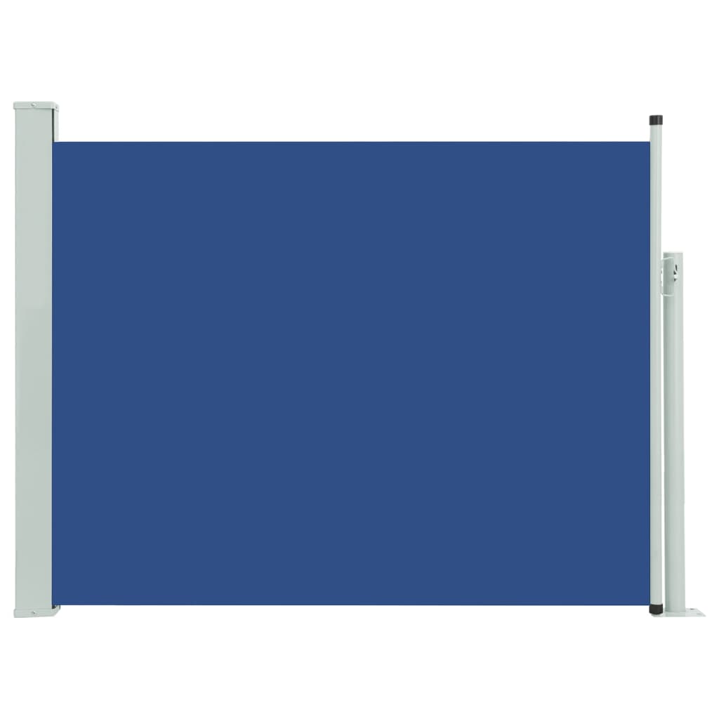 Uttrekkbar sidemarkise 140x500 cm blå
