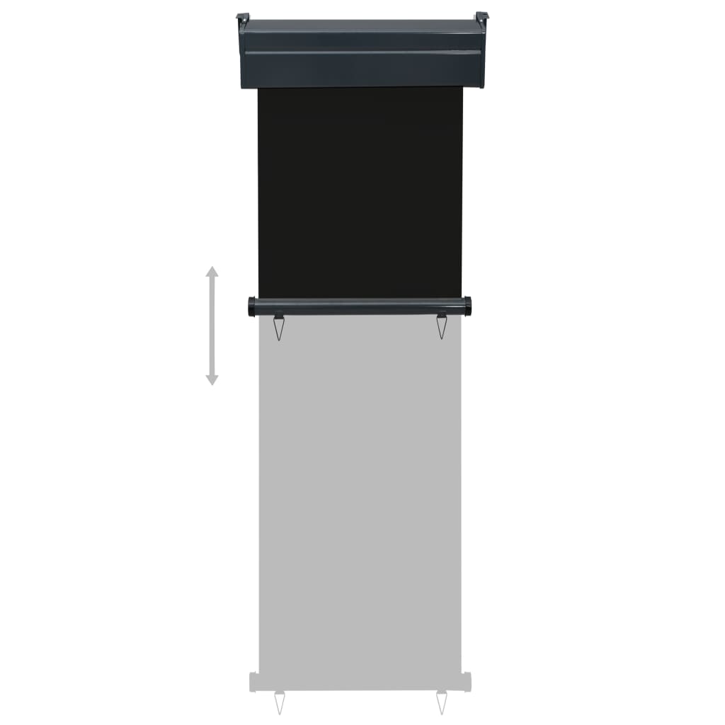 Sidemarkise for balkong 65x250 cm svart