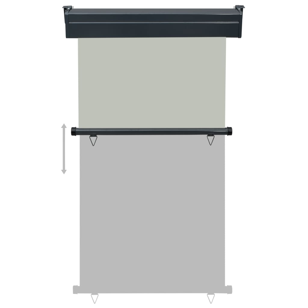 Sidemarkise for balkong 100x250 cm grå