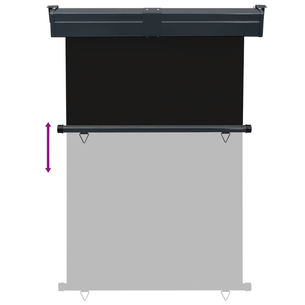 Sidemarkise for balkong 125x250 cm svart