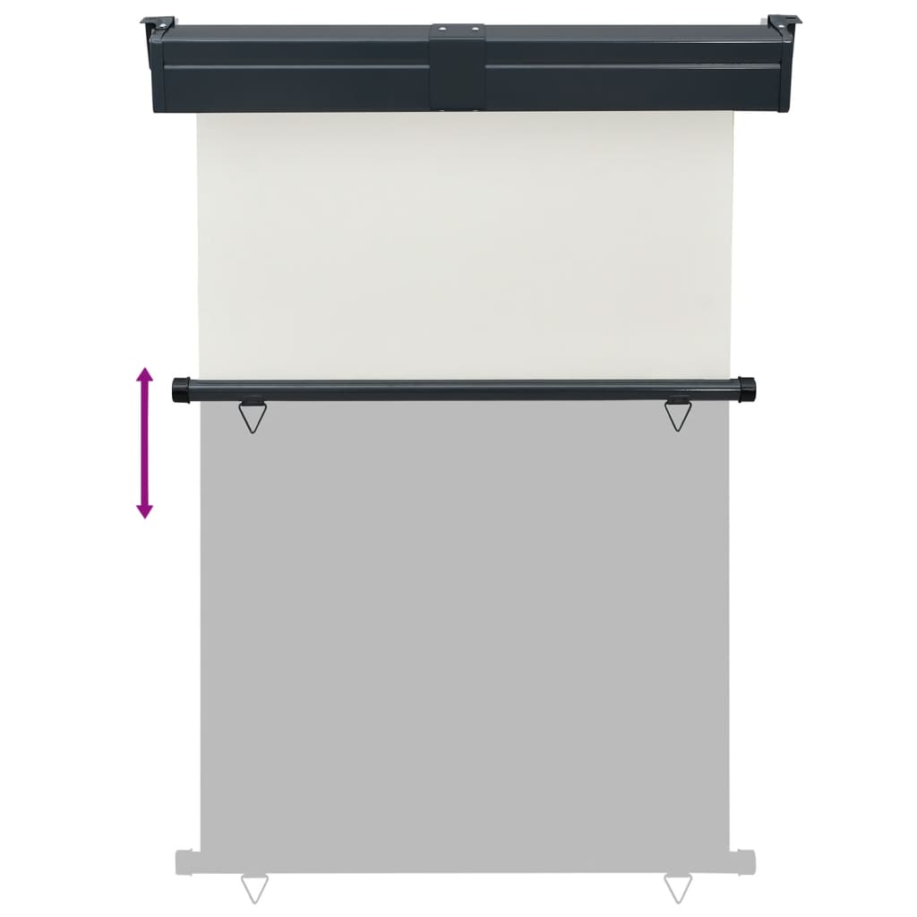 Sidemarkise for balkong 125x250 cm kremhvit