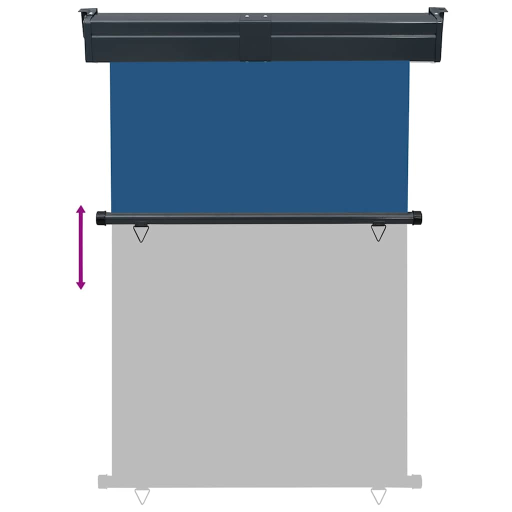 Sidemarkise for balkong 125x250 cm blå