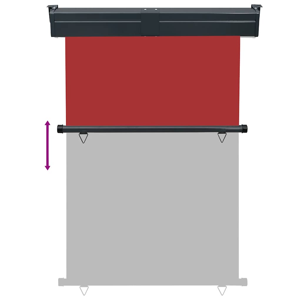 Sidemarkise for balkong 125x250 cm rød