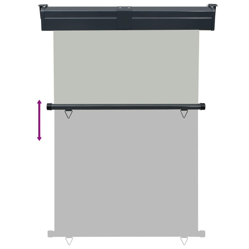 Sidemarkise for balkong 125x250 cm grå