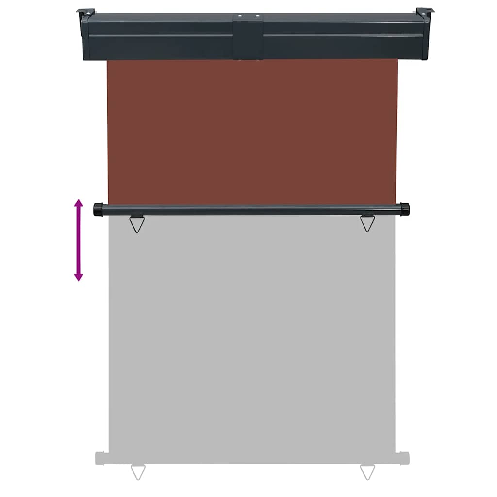 Sidemarkise for balkong 125x250 cm brun