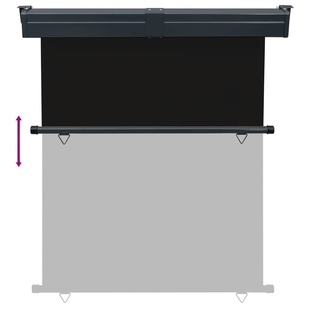 Sidemarkise for balkong 145x250 cm svart