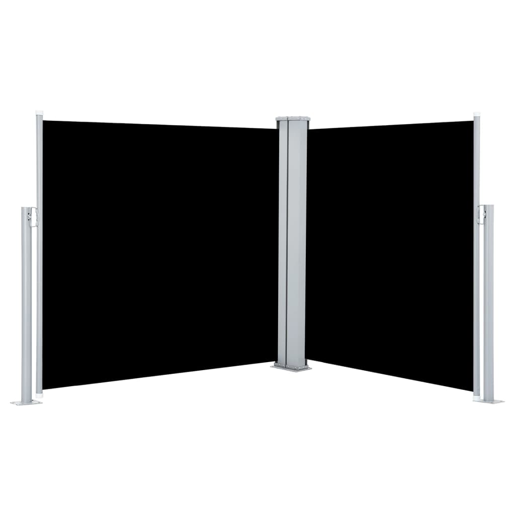 Uttrekkbar sidemarkise 100x600 cm svart