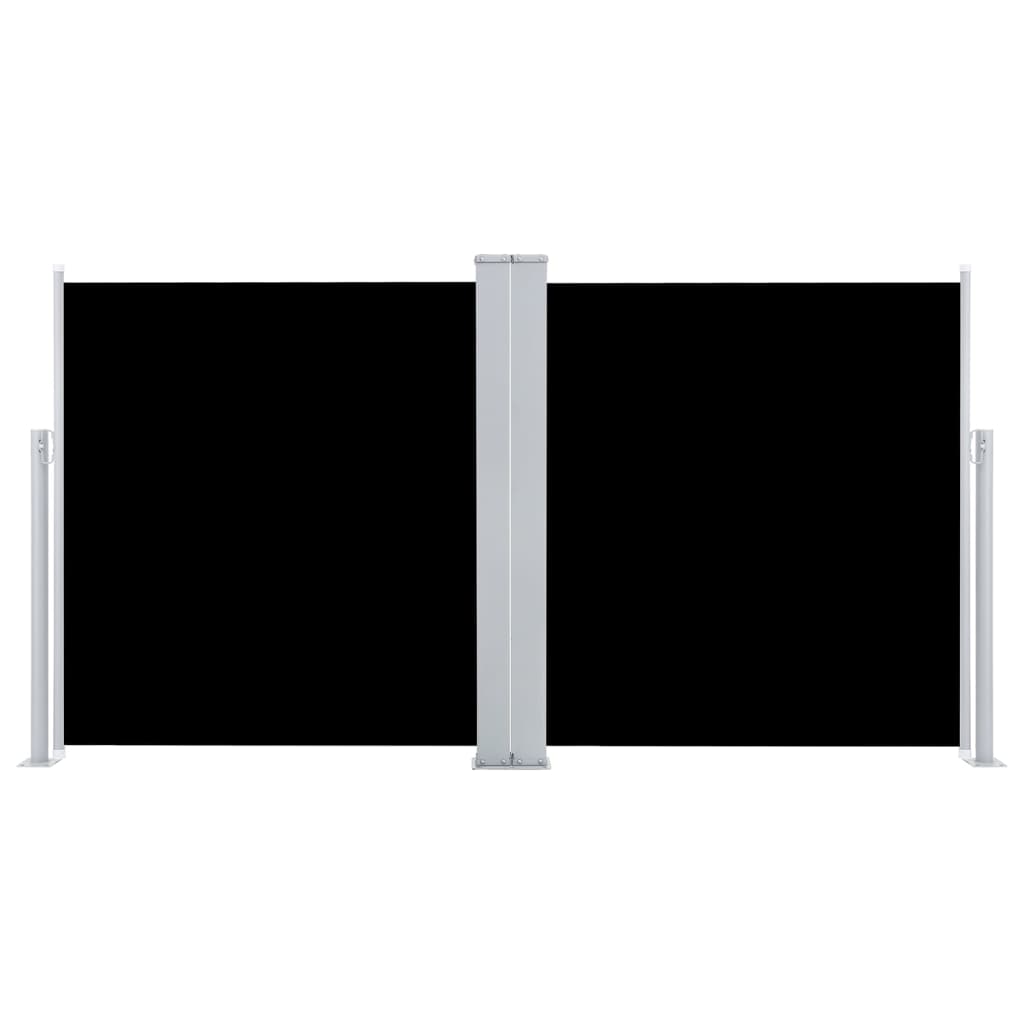 Uttrekkbar sidemarkise 100x600 cm svart