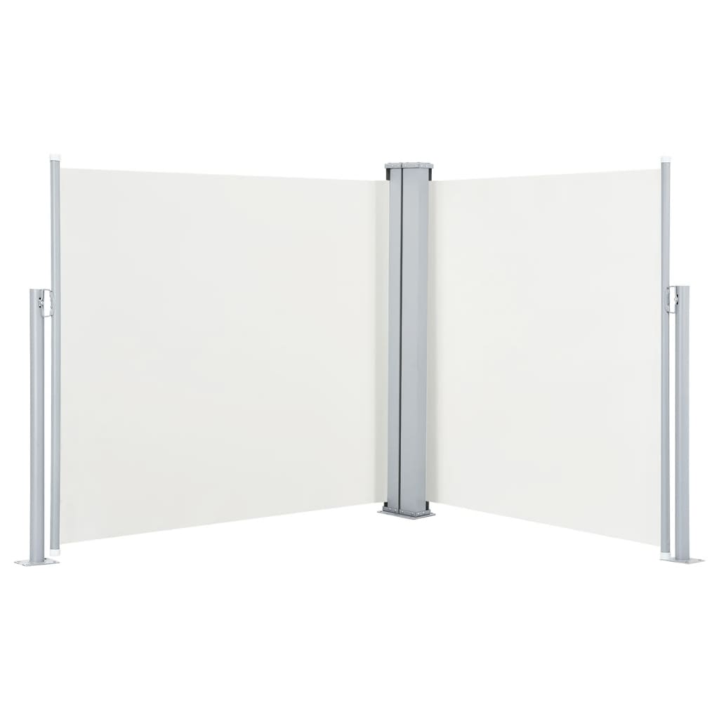 Uttrekkbar sidemarkise 100x600 cm kremhvit