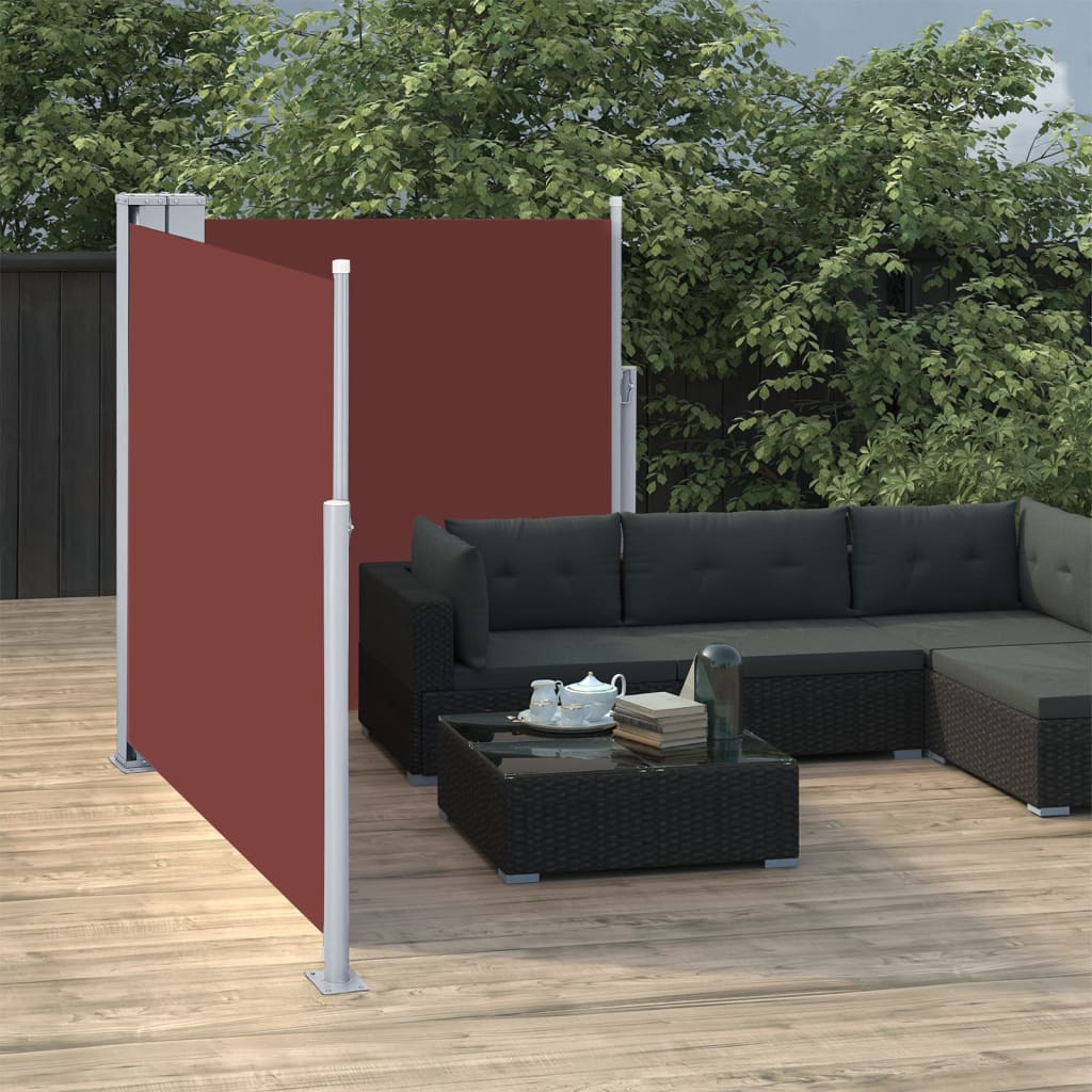 Uttrekkbar sidemarkise 100x600 cm brun