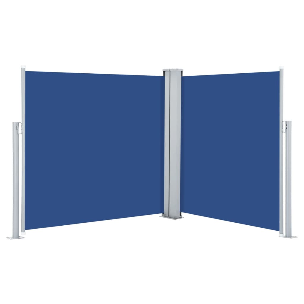 Uttrekkbar sidemarkise 100x600 cm blå