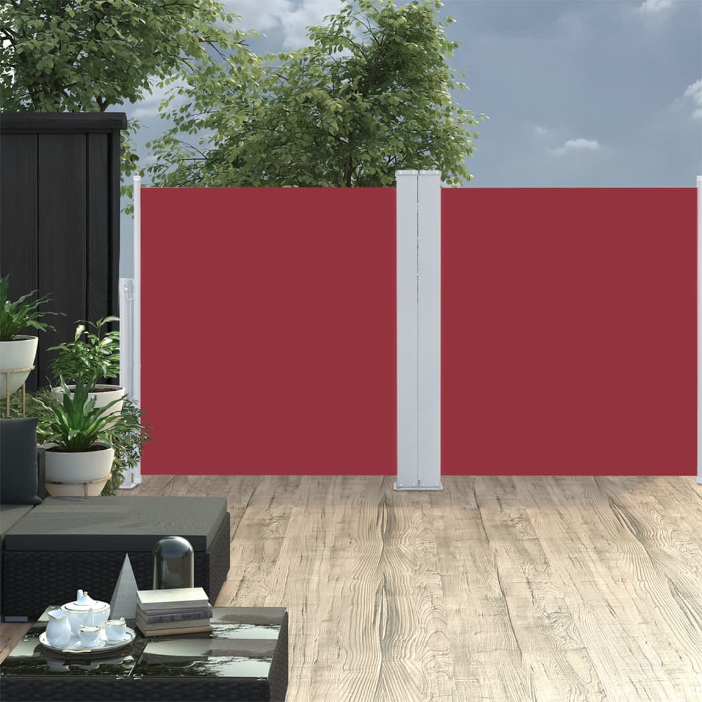 Uttrekkbar sidemarkise 120x600 cm rød