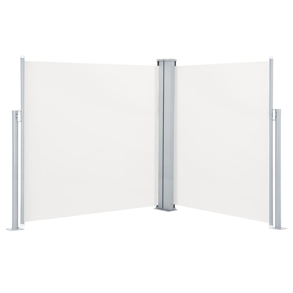 Uttrekkbar sidemarkise 140x600 cm kremhvit