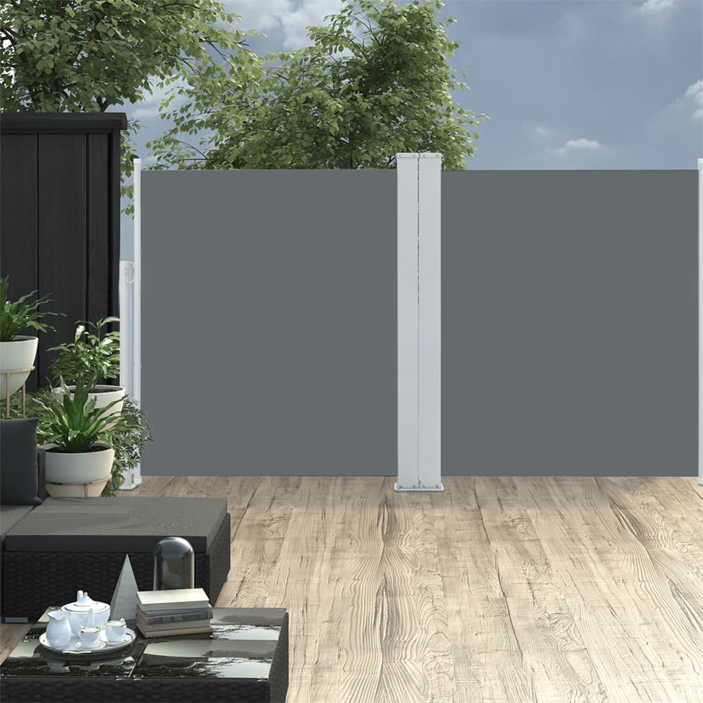 Uttrekkbar sidemarkise 140x600 cm antrasitt