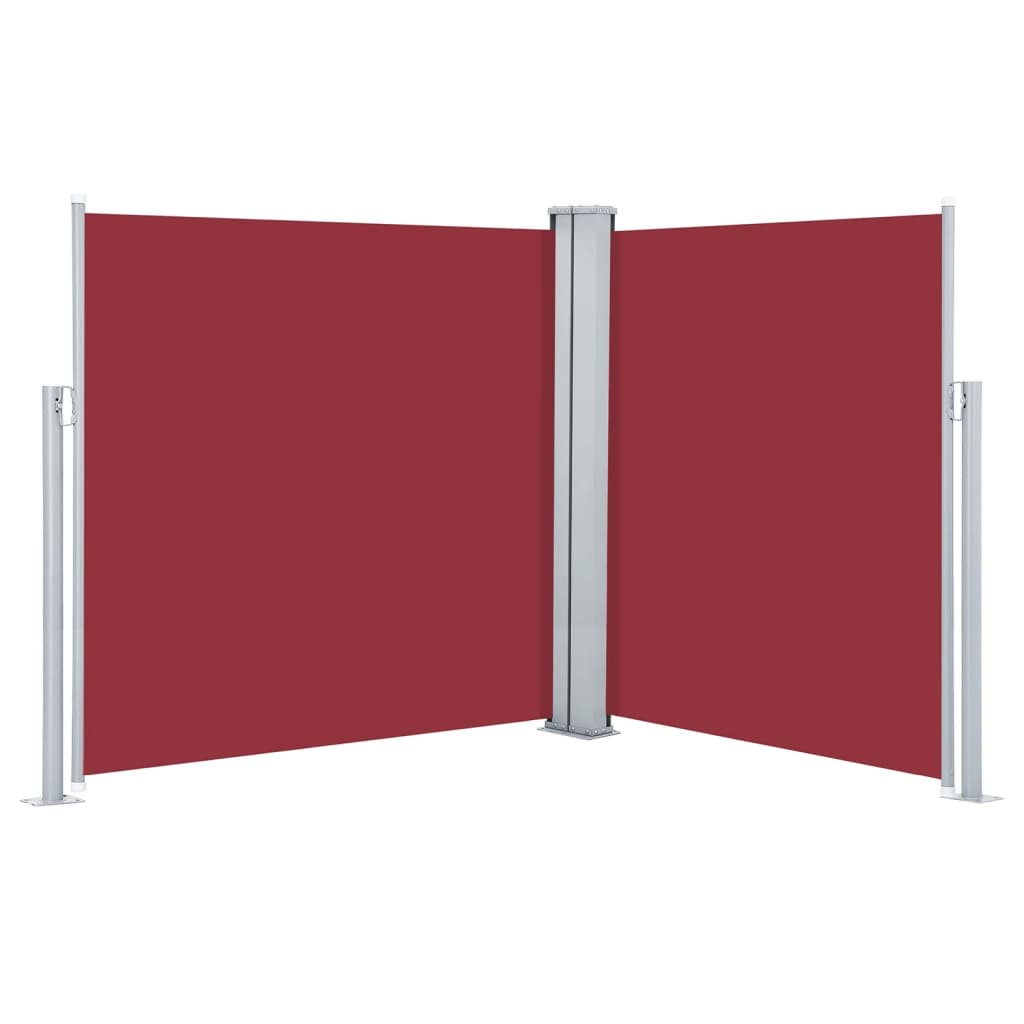 Uttrekkbar sidemarkise 140x600 cm rød