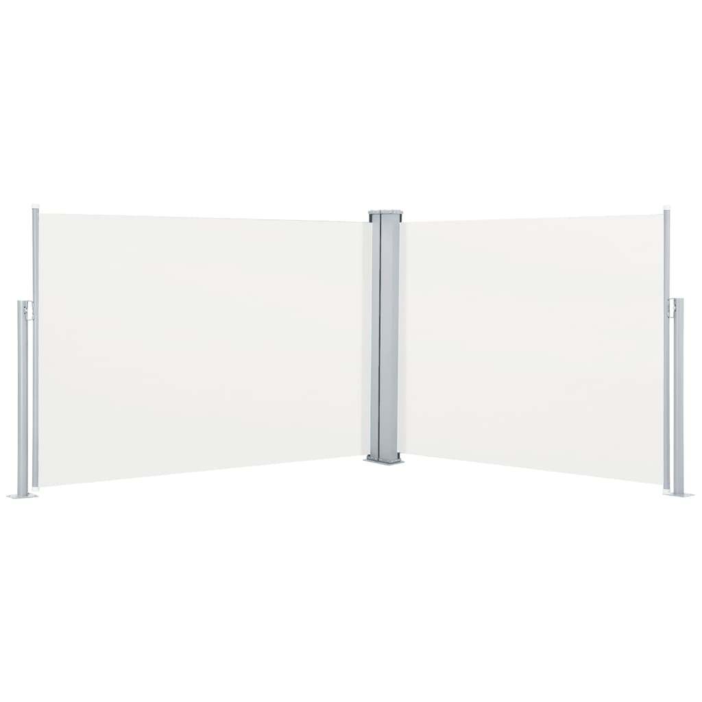 Uttrekkbar sidemarkise 100x1000 cm kremhvit