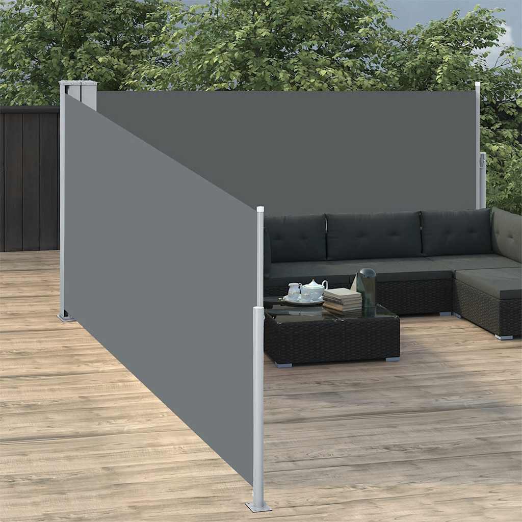 Uttrekkbar sidemarkise 100x1000 cm antrasitt