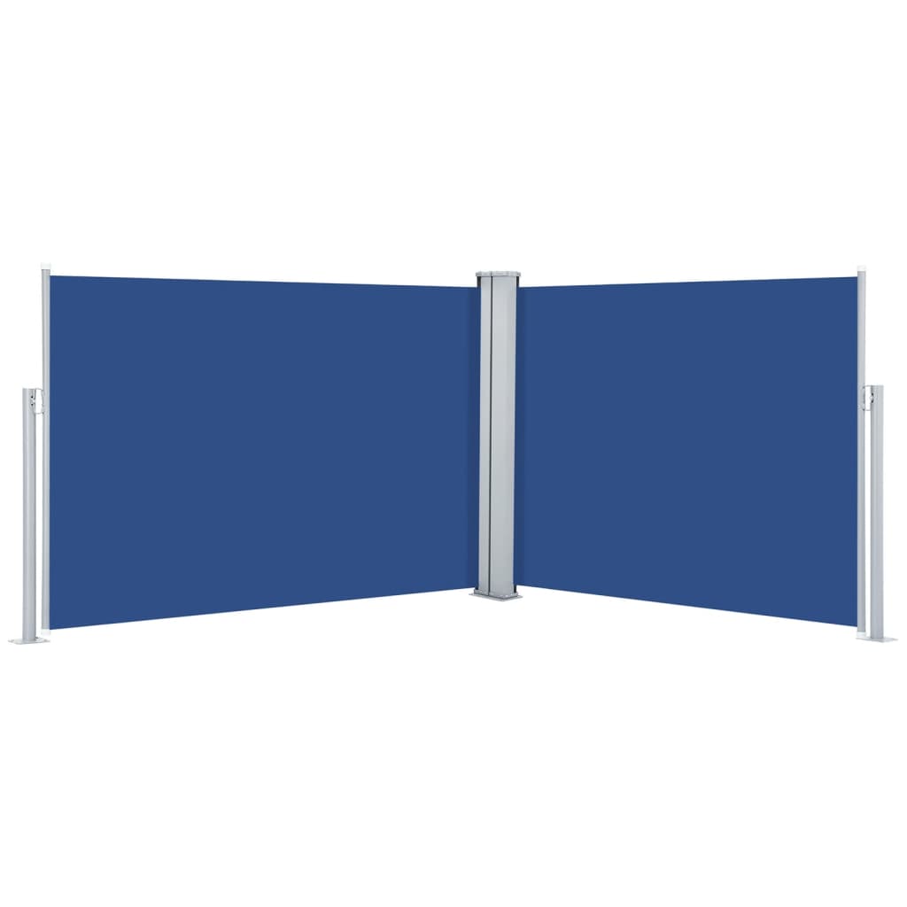 Uttrekkbar sidemarkise 100x1000 cm blå