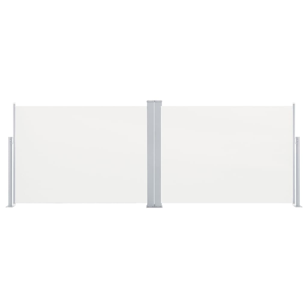 Uttrekkbar sidemarkise 120x1000 cm kremhvit