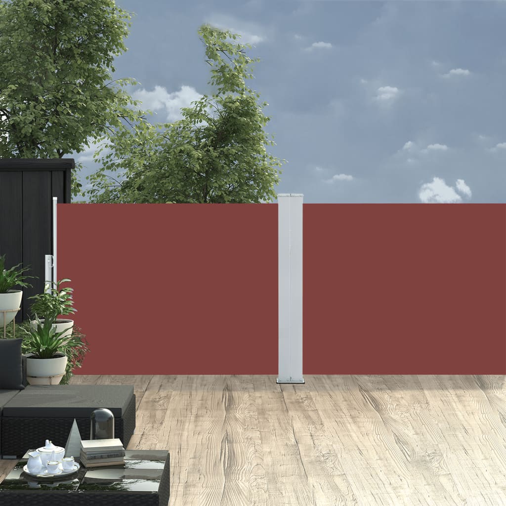 Uttrekkbar sidemarkise 120x1000 cm brun