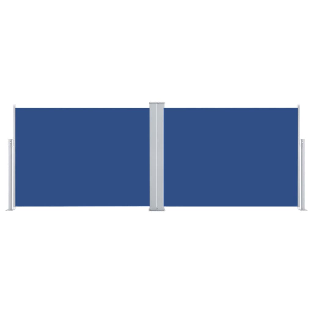 Uttrekkbar sidemarkise 120x1000 cm blå