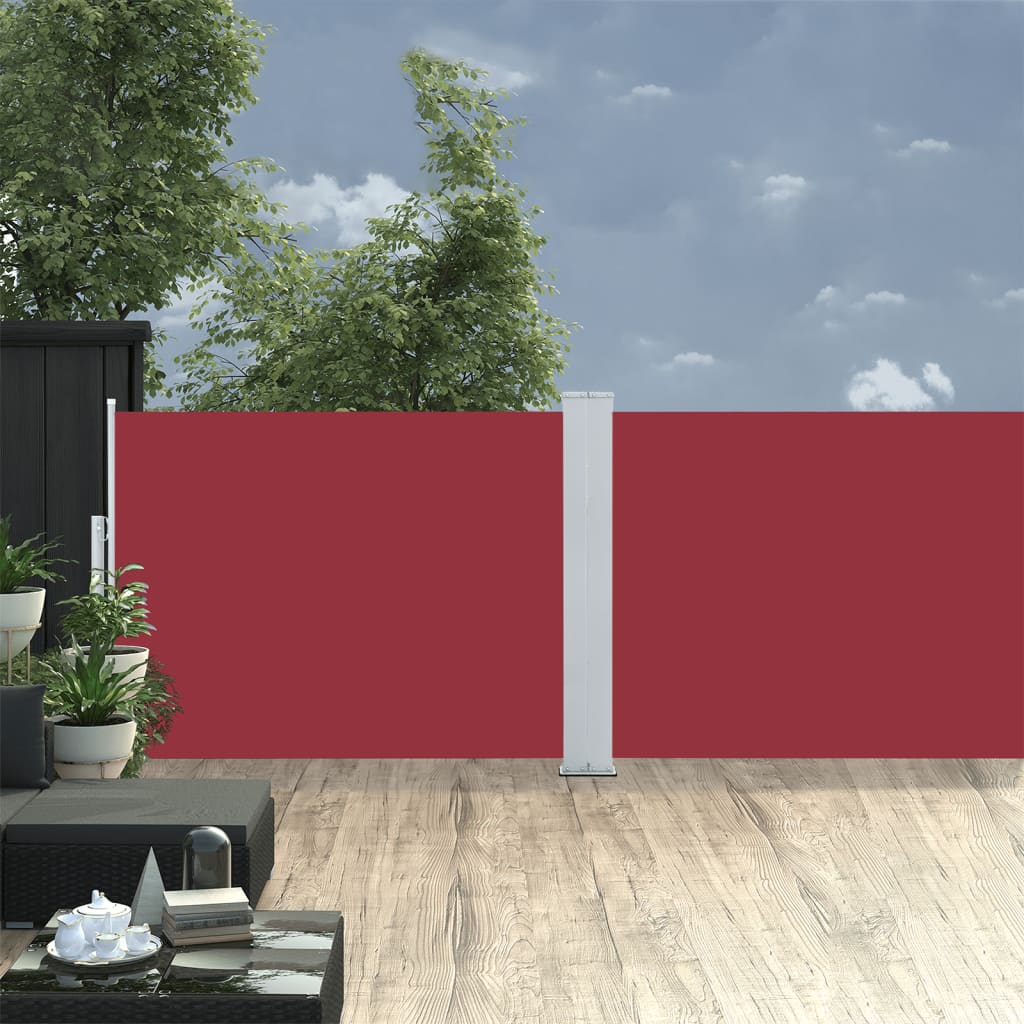 Uttrekkbar sidemarkise 120x1000 cm rød