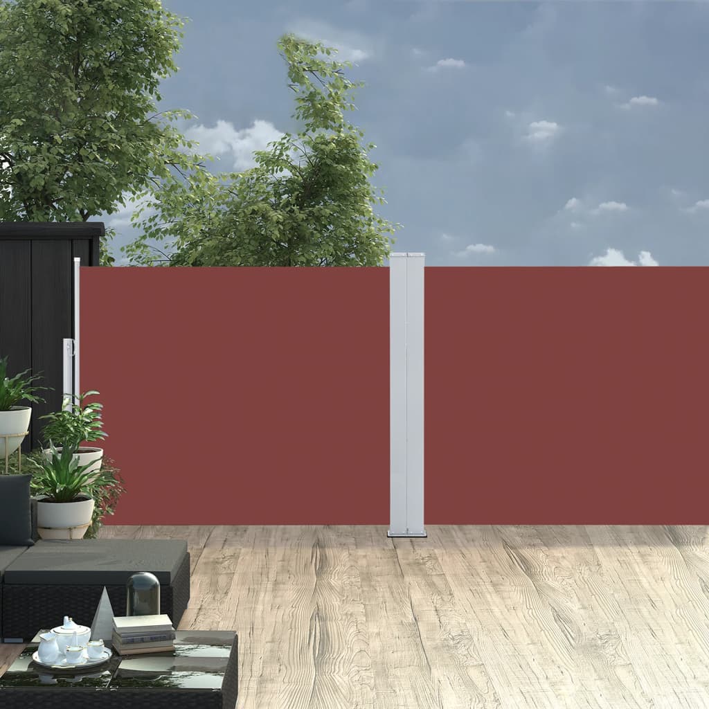 Uttrekkbar sidemarkise 140x1000 cm brun