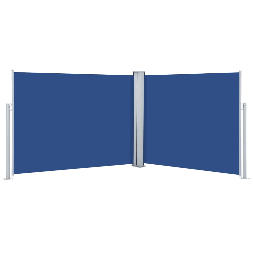 Uttrekkbar sidemarkise 140x1000 cm blå