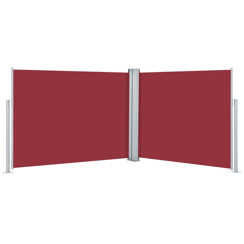 Uttrekkbar sidemarkise 140x1000 cm rød