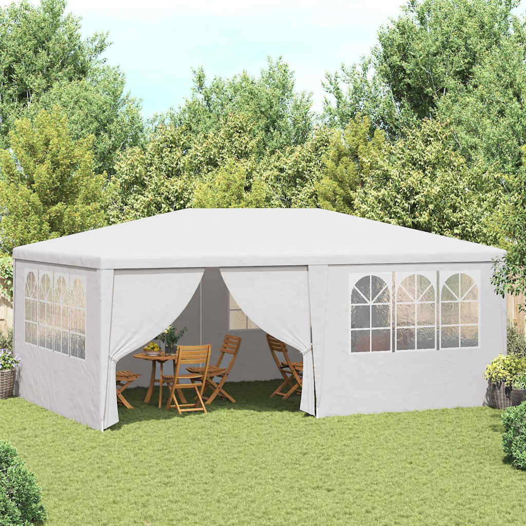 Profesjonelt festtelt med sidevegger 4x6 m hvit 90 g/m²
