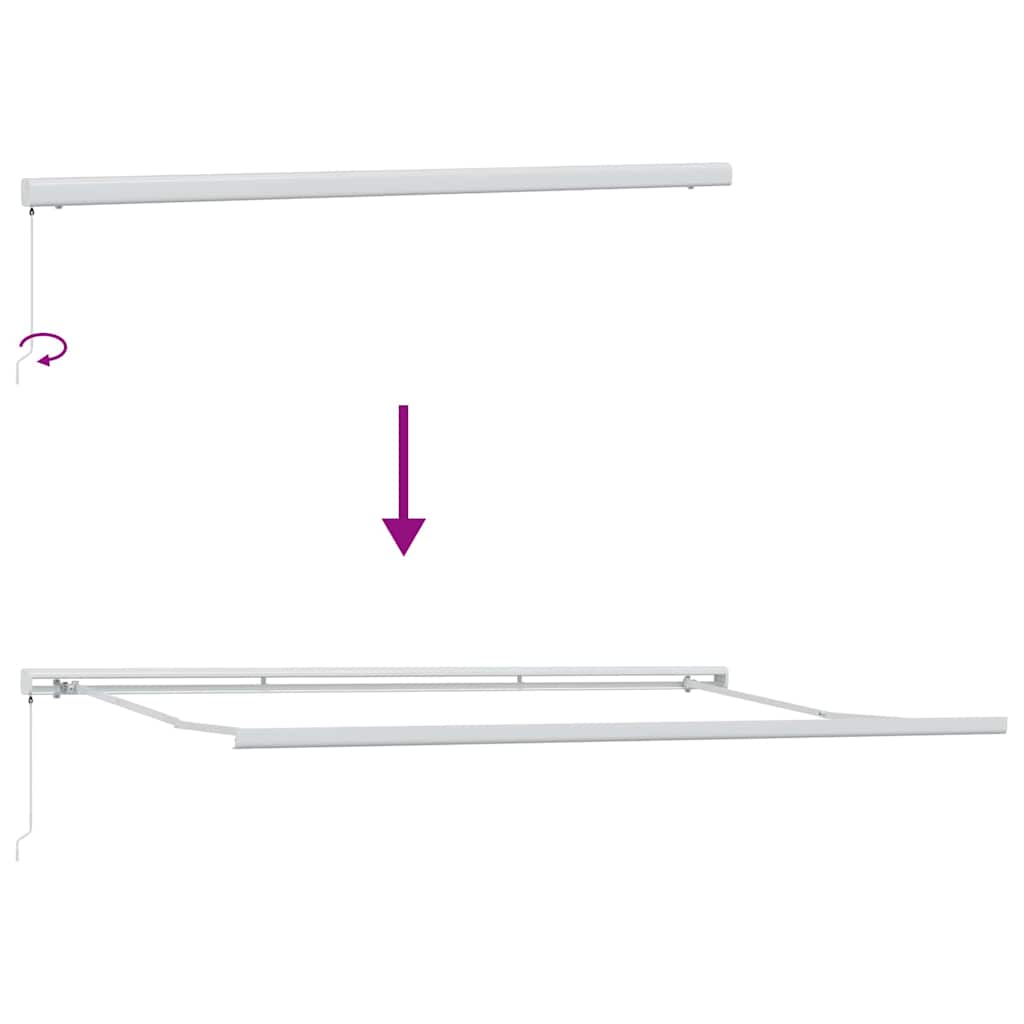 Markise Hvit 5 x 3 m Metall