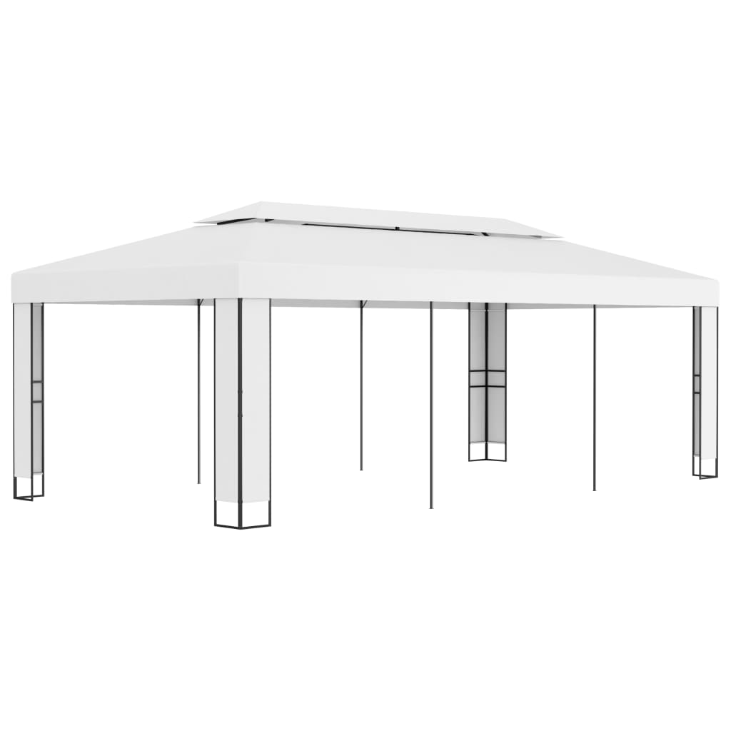 Paviljong med dobbelt tak 3x6 m hvit