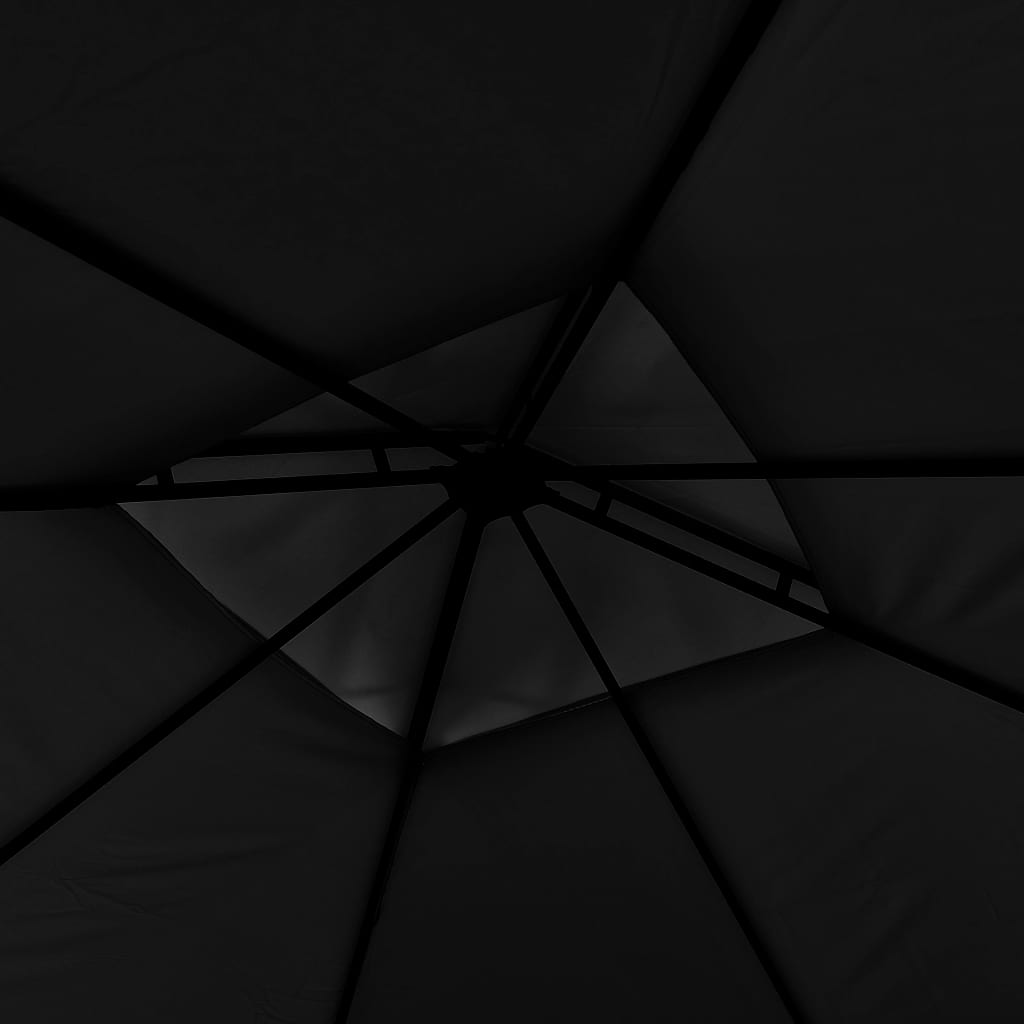 Paviljong med doble utvidbare tak 3x3x2,75 m antrasitt 180 g/m²