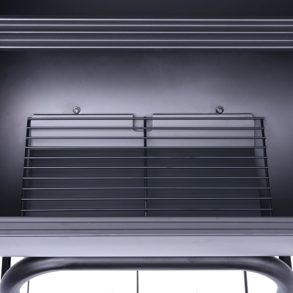 Røykgrill med bunnhylle kull svart