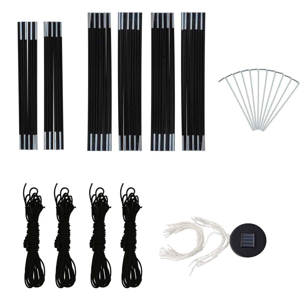 Partytelt med LED og 4 sidevegger 3,6x3,6x2,3 m blå