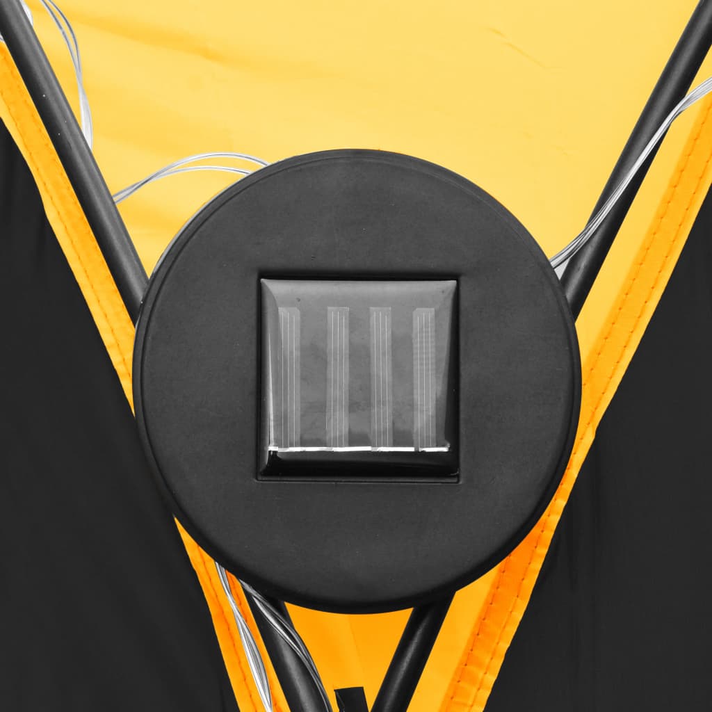 Partytelt med LED og 4 sidevegger 3,6x3,6x2,3 m gul