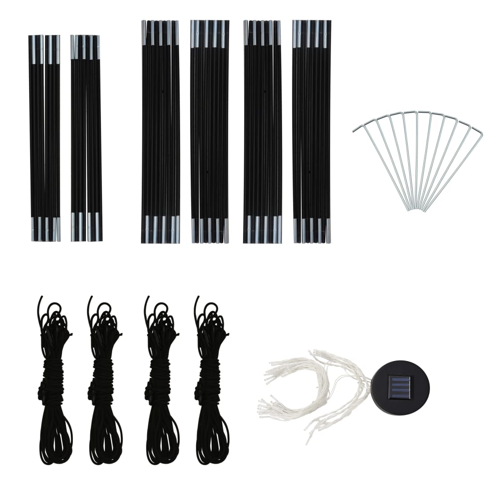 Partytelt med LED og 4 sidevegger 3,6x3,6x2,3 m gul