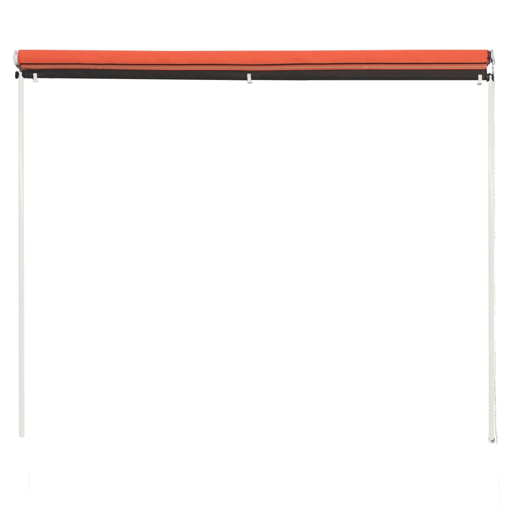 Uttrekkbar markise 300x150 cm oransje og brun