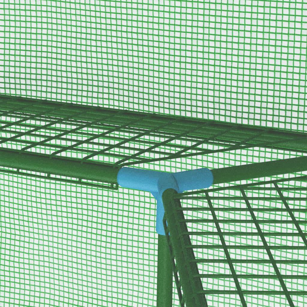 Drivhus med hyller stål 227x223 cm