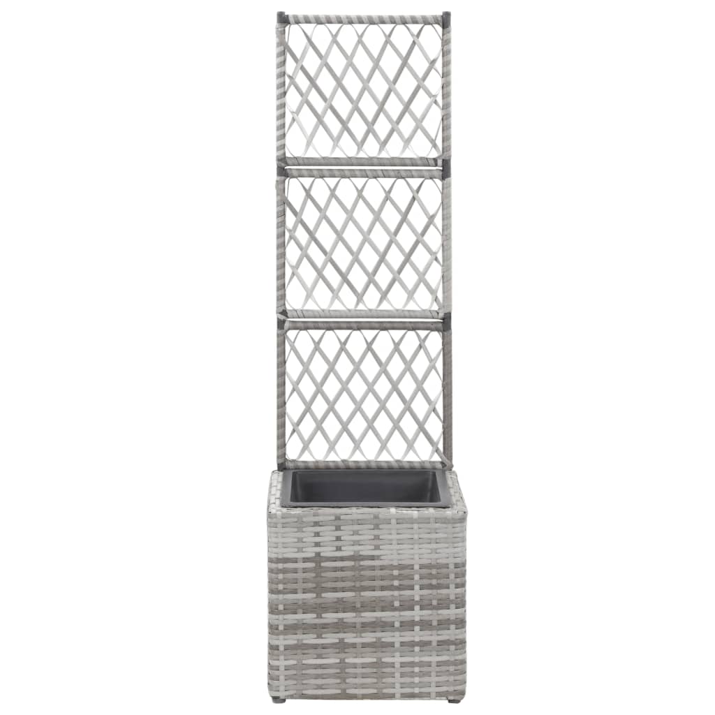 Høybed med espalier 1 potte 30x30x107 cm polyrotting grå