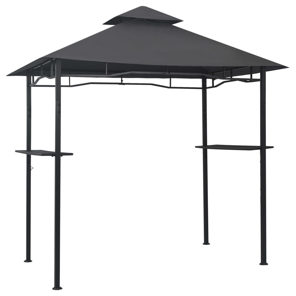 Paviljong til grilling 240x150x255 cm antrasitt stål